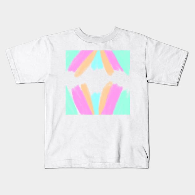 Green pink yellow watercolor abstract art Kids T-Shirt by Artistic_st